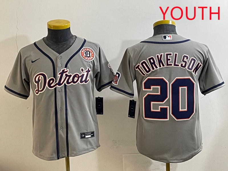 Youth 2025 Detroit Tigers 20 Torkelson grey Nike MLB jersey style 2